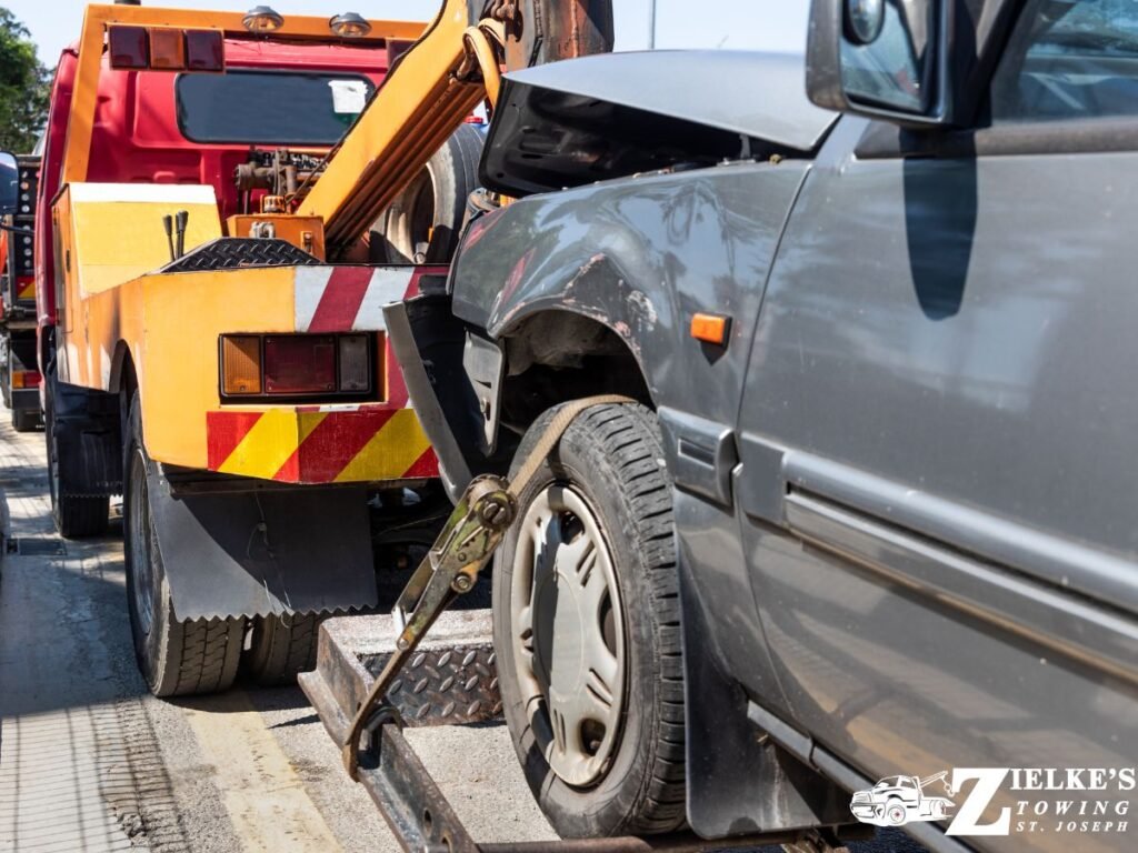 24 hour winter roadside assistance Saint Joseph Michigan Red Arrow Highway Berrien County Zielke Towing 49085
